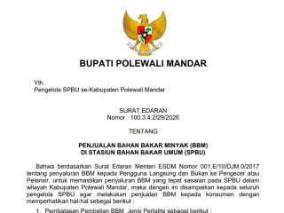 Pemkab Polman Terbitkan Surat Edaran, Pembelian Pertalite Motor Dibatasi Rp35 Ribu dan Mobil Rp200 Ribu
